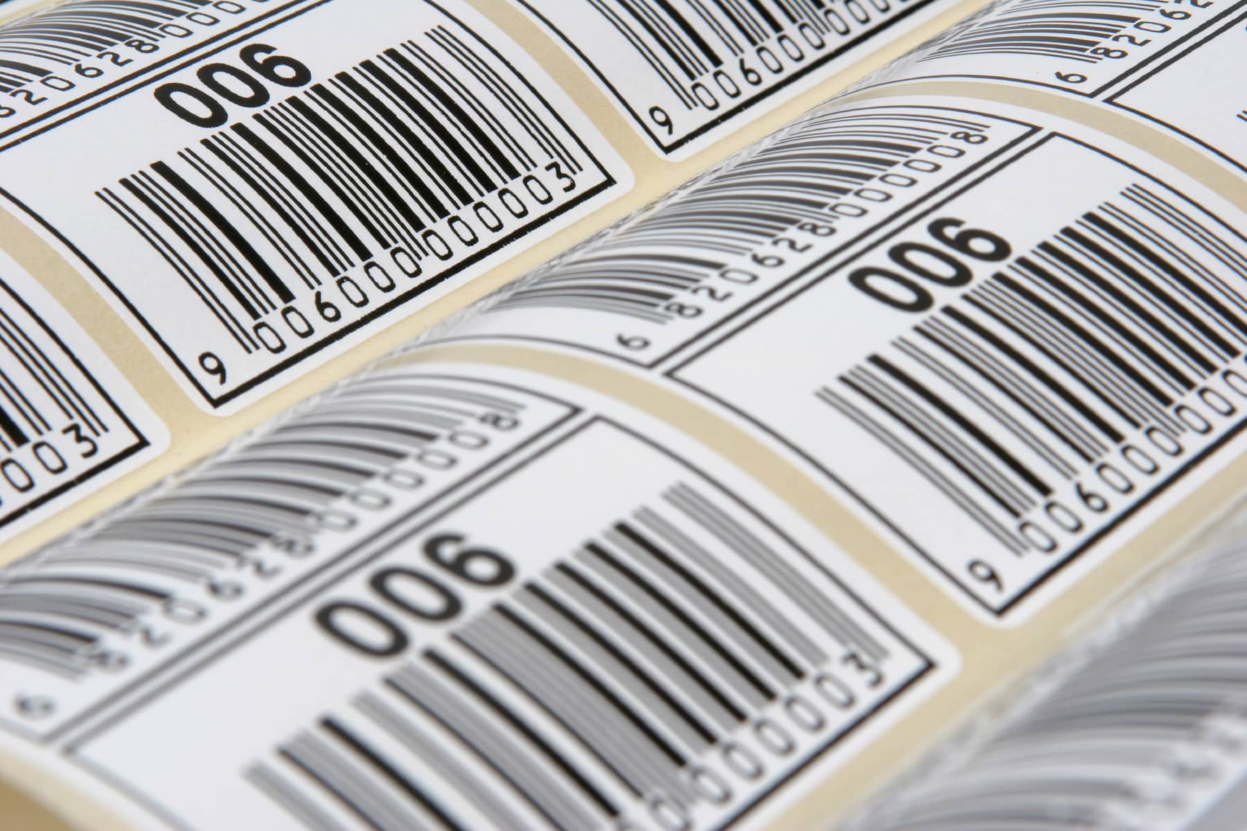 Barcoded logistics labels coming off the press